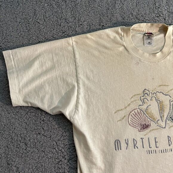 Vintage Fruit Of The Loom Myrtle Beach Mens Size XL Single Stitch Yellow - Picture 6 of 16